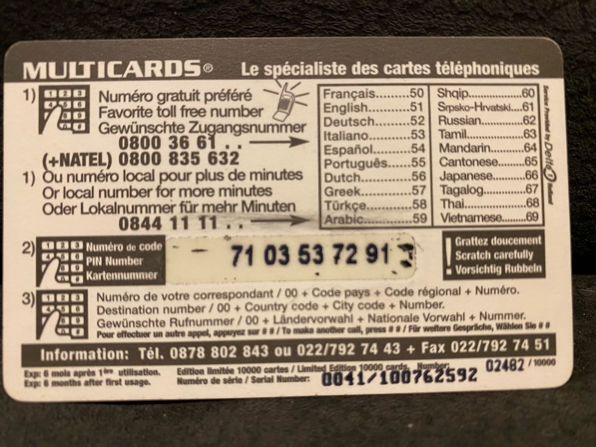 Schede telefoniche: Carte – Usato da Lausanne venduto da babacard10 1