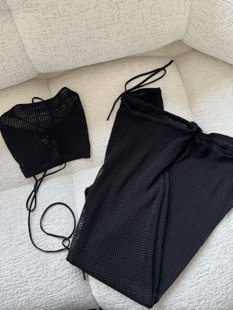 Black Crochet Beach Set – 2 Pieces