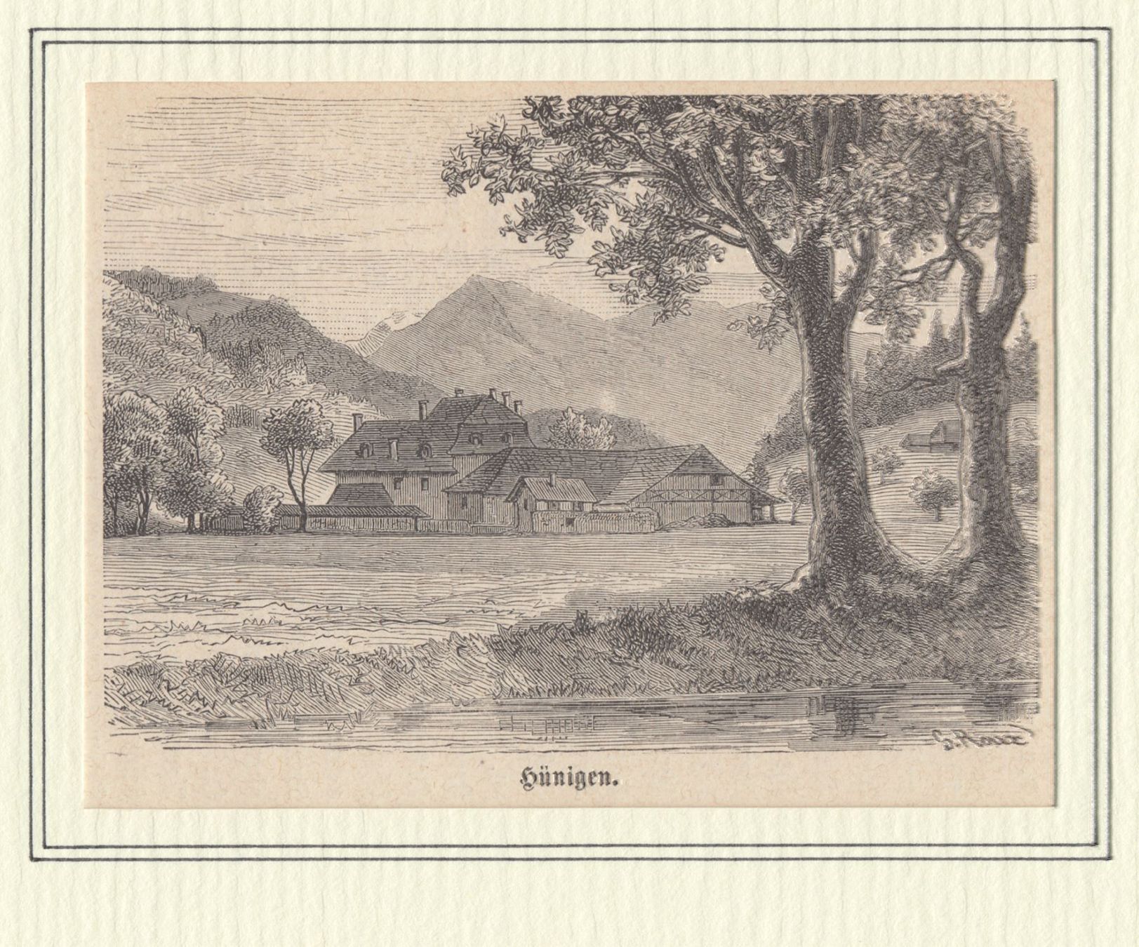 Incisioni: HÜNIGEN, HOLZSTICH 1875 – Antico da Grüningen venduto da Kartensammler