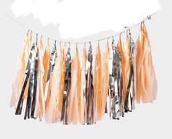 Girlande Peach/Silver - Deko für Party/Fest 120 x 35 cm