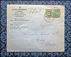 Briefcouvert von Belgien nach MURG zur Spinnerei Murg 1922