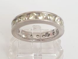 Silber Ring Memory Ring💍 mit Zirkonia Steinen Gr 17.3 mm