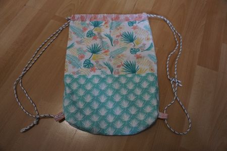 Sommerlicher Turnbeutel, selbstgemacht,
