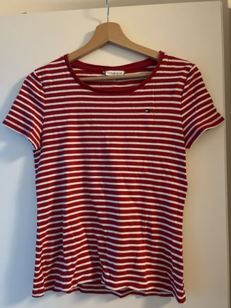 Tommy Hilfiger T-Shirt rot-weiss gestreift Grösse S guter Zu
