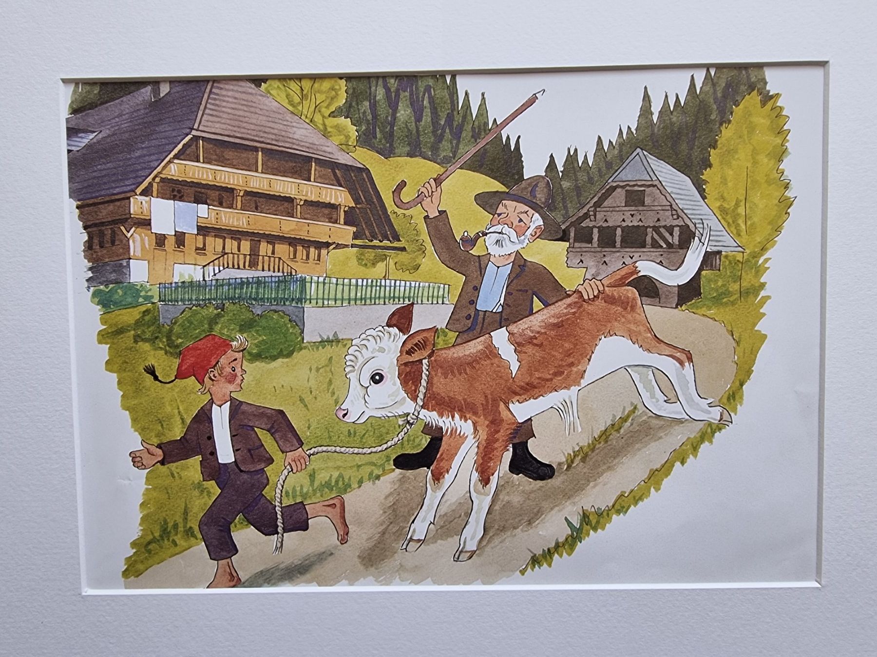 Poster & Bilder: DER BUEB VOM TRUEB BILD HINTER NEUWERTIGEM PASSEPARTOUT – Gebraucht aus Gersau von grafik-kunst