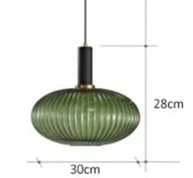 Lampe suspendue en pierre de verre coloré de style  rétro