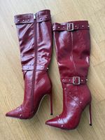 Damen Stiefel dunkelrot 12 cm Absatz neu ungetragen