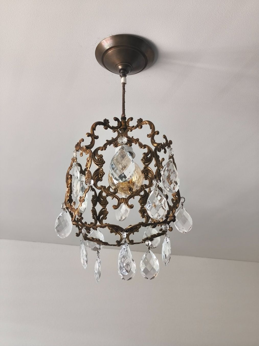 Lampadari & plafoniere: Antike Messing Kristall Lampe – Difettoso da Zürich venduto da Jul69