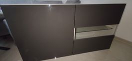 BESTÅ Hängekommode 120cm (Weiss/Anthrazit/Glas)