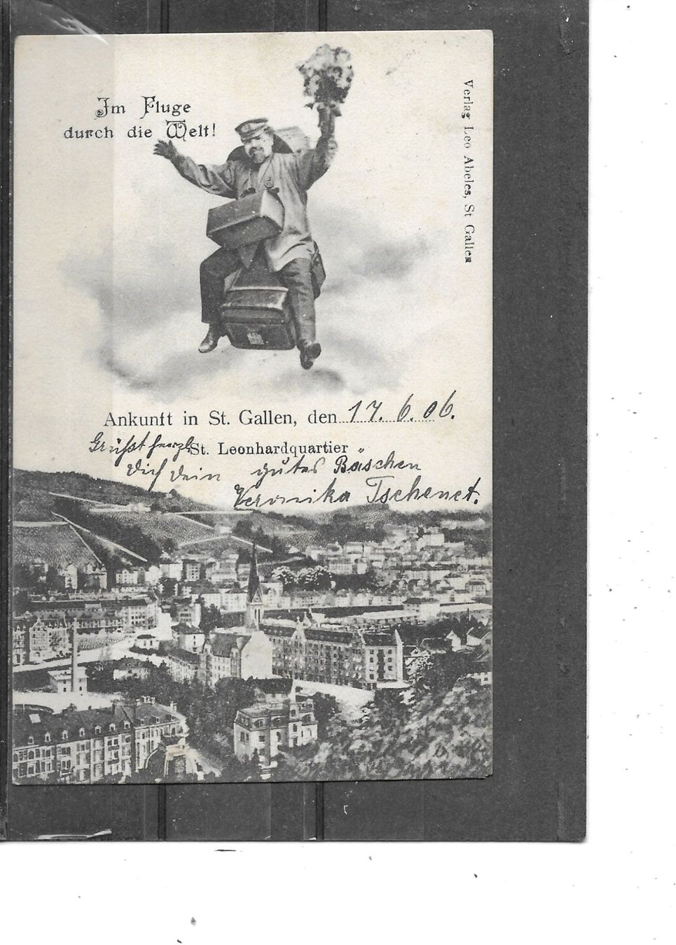 Cartoline postali: SG St.Gallen 1906 St.Leonardquartier – Usato da Schocherswil venduto da Wilare