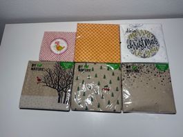 6 Servietten 33x33cm Weihnachten Natur Motiv neu