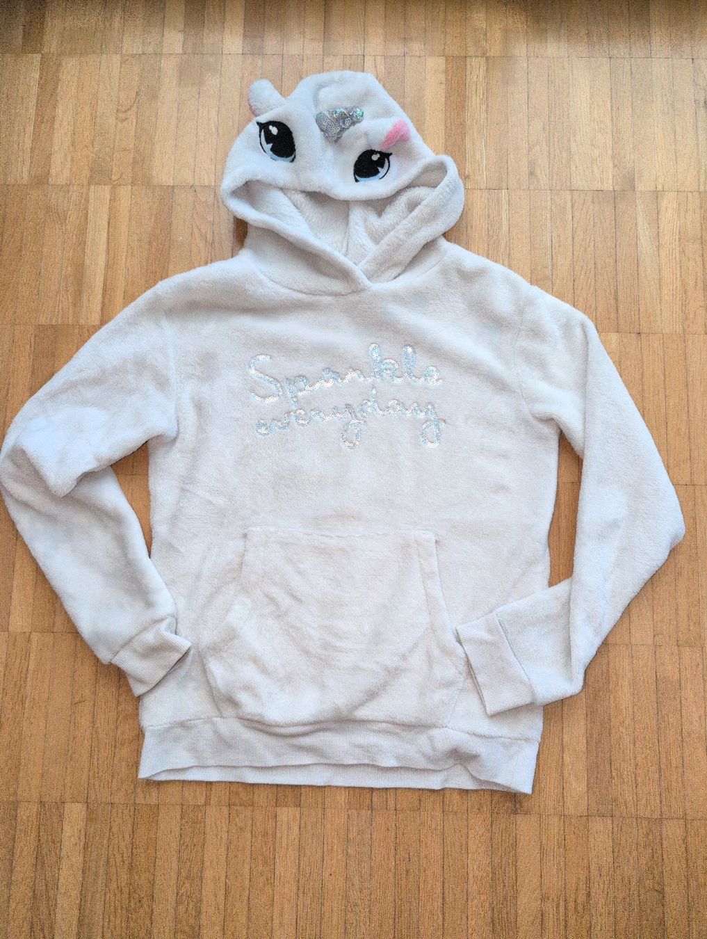 H&M Pullover & Sweatshirts: Kapuzenpullover Mädchen Grösse 146 Weiss Flauschig  – Gebraucht aus Schwerzenbach von _charme_