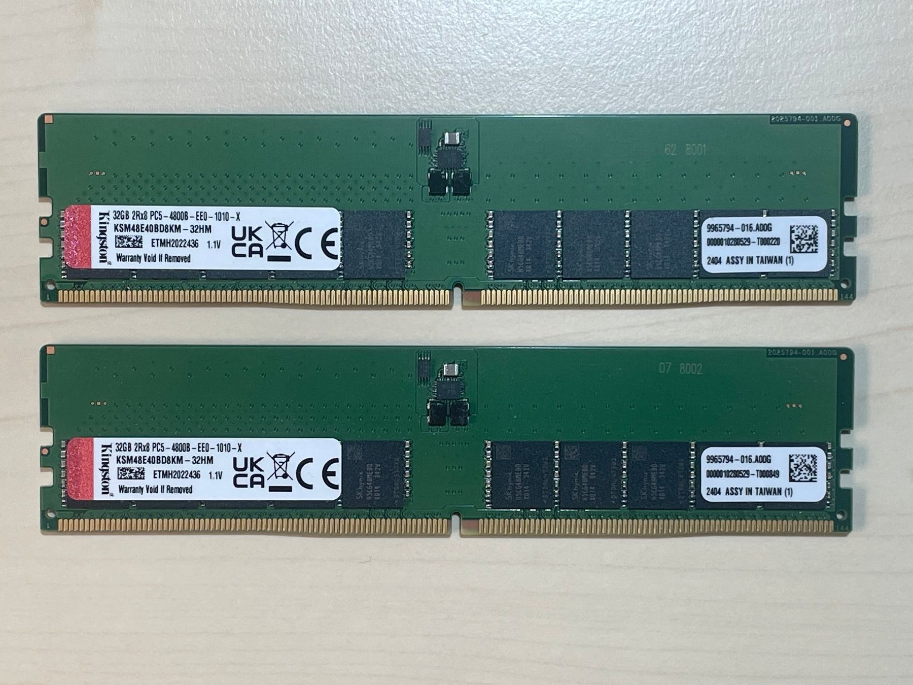 Server RAM Kingston 32GB DDR5 4800 ECC (Unregistered) (Gebraucht) in ...