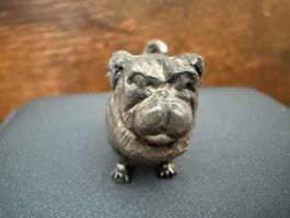 Vintage-Carline-Hund-Statue aus Metall
