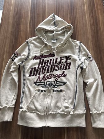 Harley-Davidson Kapuzenjacke beige mit Reissverschluss