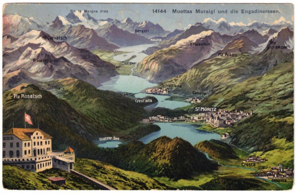 Cartoline postali: St. Moritz - Standseilbahn Muottas Muragl – Usato da Binningen venduto da Mountainrider