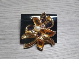 Vintage David Grau Brosche, Goldfarbig, Top!