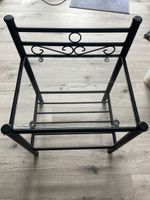 Beistelltisch Metall schwarz mit Glasplatte