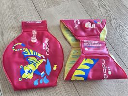 Nabaiji Schwimmflügel rot mit Tiger Motiv Gr. 11-30kg