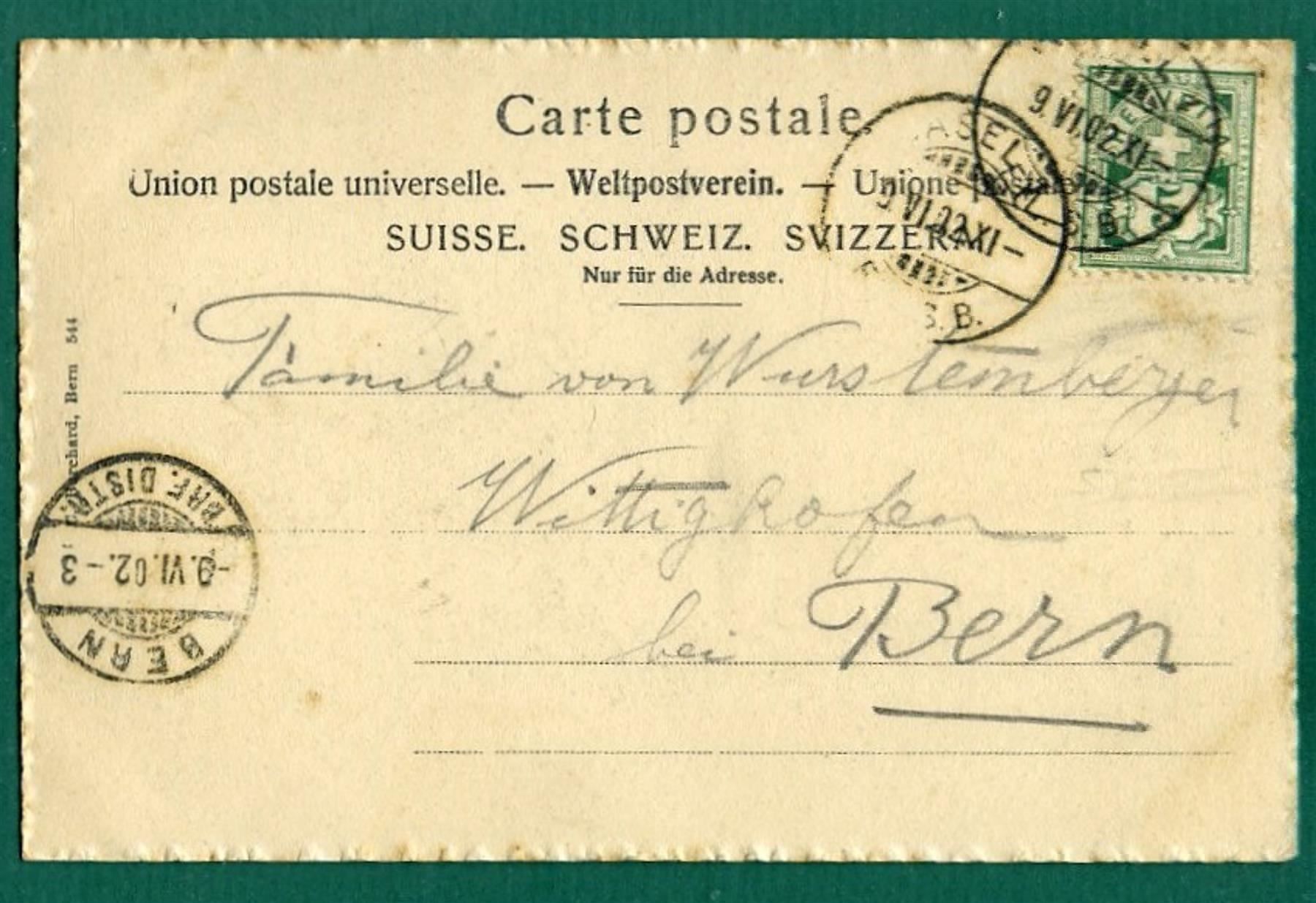 Cartoline postali: Basel, Münster,1902, gelaufen – Usato da Sargans venduto da Hausi1951 1