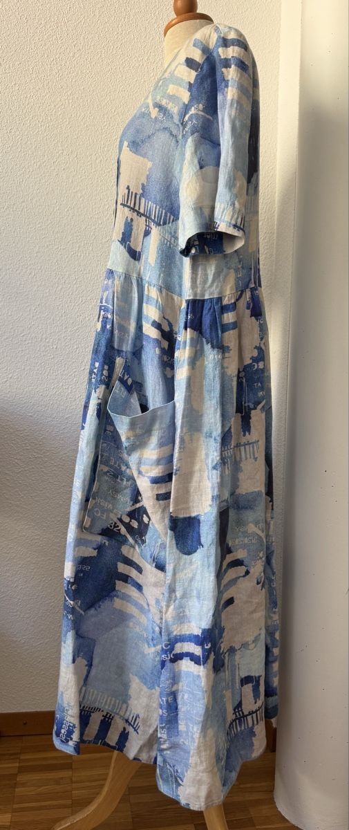 Luukaa Vestiti: Luukaa robe 100% lin bleu et blanc, taille 40 – Nuovo e nell'imballaggio originale da Morges venduto da sandy069 1
