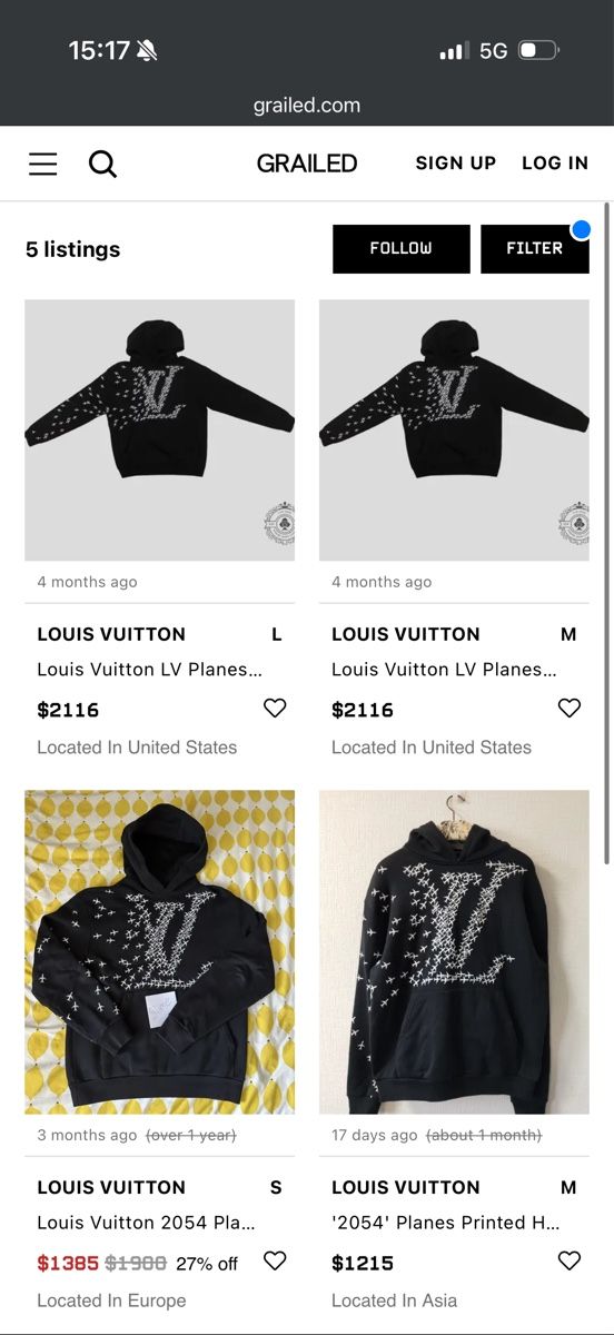 Louis Vuitton Maglioni & Felpe: Louis Vuitton Planes Hoodie – Usato da Genève venduto da luc_5q8p 9