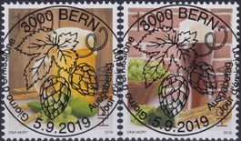 2019, Nr.1747+1748, "Bier" mit Ersttags-Vollstempel BERN