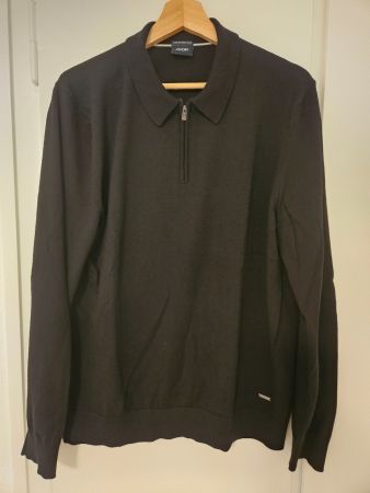 Herren Polo-Pullover JOOP Merinowolle schwarz XL