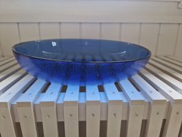 Grosse blaue Glasschale, Durchmesser ca 30cm