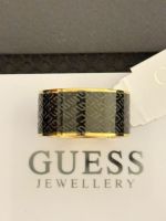 Guess Herrenring, Grösse 62 Schwarz Gold Original