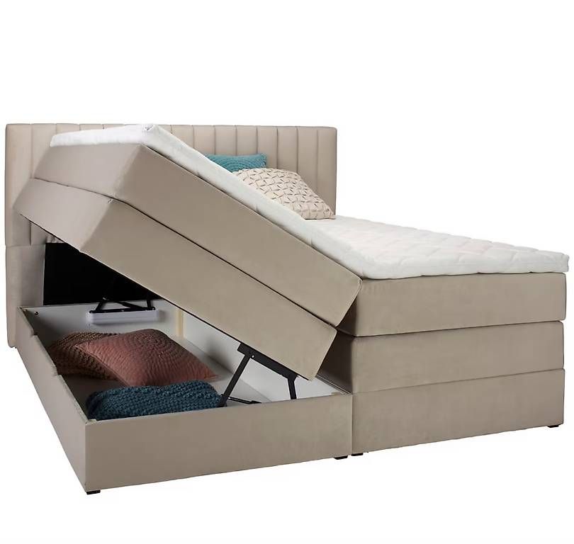 Letti: Boxspringbett beige mit stauraumfunktion – Usato da Wängi venduto da VDMJ_ 1