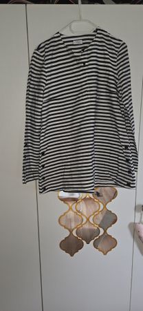 Akris Punto Bluse gestreift Baumwolle Grösse 38/40schwarz