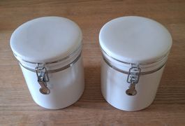 2 x TCM Vorratsdose, Keramik, weiss