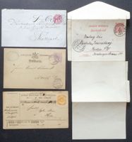 WÜRTTEMBERG: 4 Poststücke aus 1863–1902