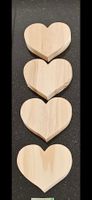 Holzherzen im 4er-Set, unbemalt, für Deko