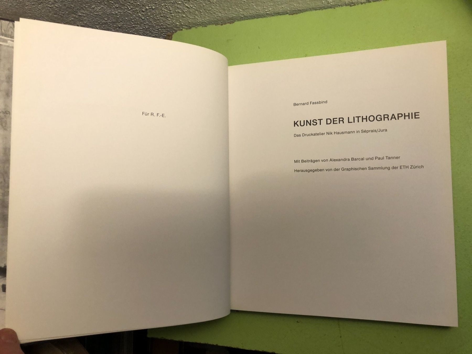 Libri: Bernard Fassbind: Kunst der Lithographie. – Usato da Zürich venduto da allp 2