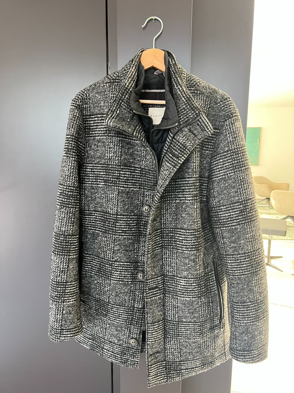 Bugatti Mäntel: Bugatti Mantel im Glencheck-Design mit Stretch – Gebraucht aus Frauenfeld von Par4n0rm4l