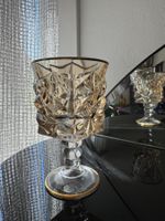 Luxury Italian Glass Goblet mit Goldrand.