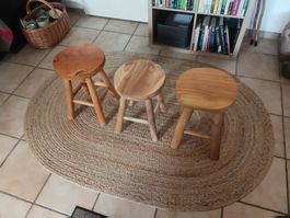 3 Holz Hocker Schemeli