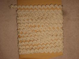 Baumwoll Häkel-Zick-Zack Band beige/natur 8mm breit