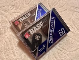 BASF Chrome Extra II 60 Kassetten, 2 Stück, Sammlerqualität!