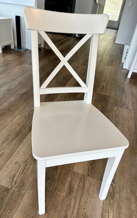 6 Holzstühle weiss (Ingolf von Ikea) Kaufen auf Ricardo
