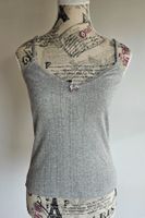 Pointelle Top von Neo Noir, Gr. 36, grau