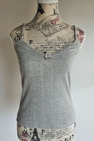 Pointelle Top von Neo Noir, Gr. 36, grau