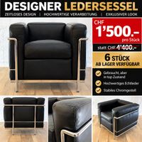 Designer-Ledersessel – Top Zustand – 6 Stück verfügbar  Eleg