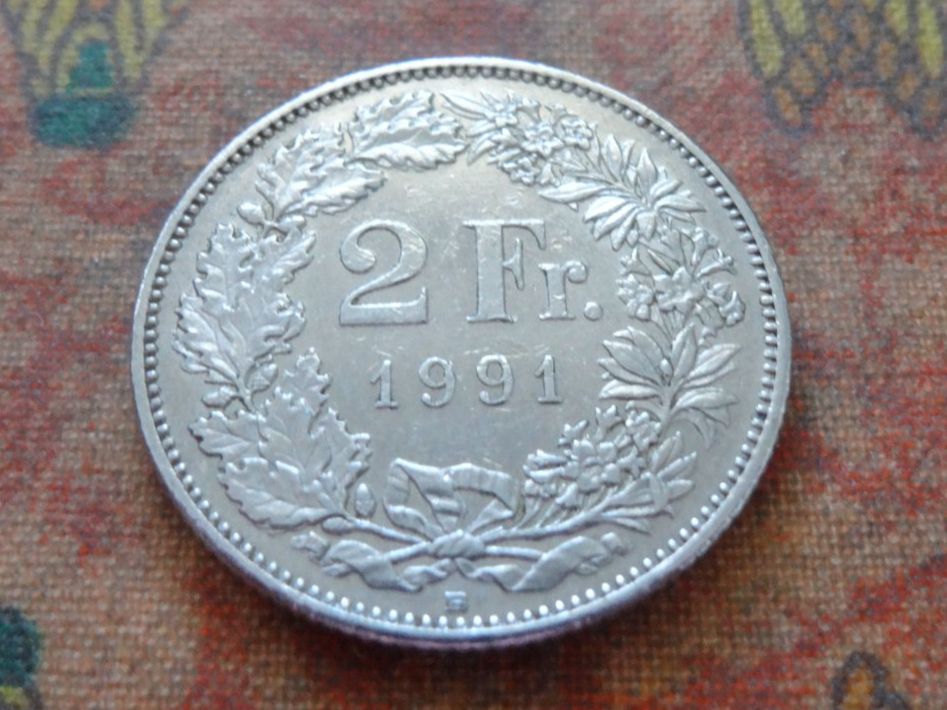 Alle Münzen: 2 Fr. 1991 – Gebraucht aus Romanel-sur-Lausanne von Swift13