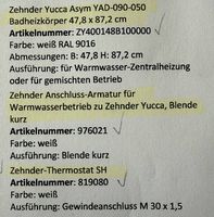 Zehnder Yucca Asym Badheizkörper Anschlussarmatur Thermostat