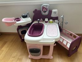 Smoby Wickeltisch mit Zubehör und Babybett