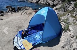 Pop Up Strandmuschel, tragbares Strandzelt - UV-Schutz 50+