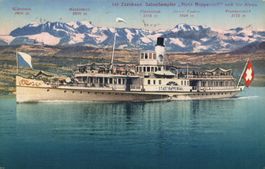 Ansichtskarte Zürichsee Salondampfer Stadt Rapperswil 1930